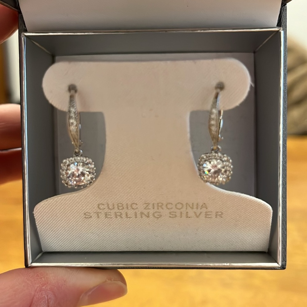 Cubic Zirconia Sterling Silver Earrings